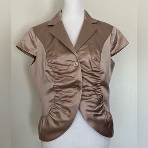 Pink Silk Y2K Cap Sleeves Jacket Romantic Cottage Coquette Feminine Mediu Sz 10